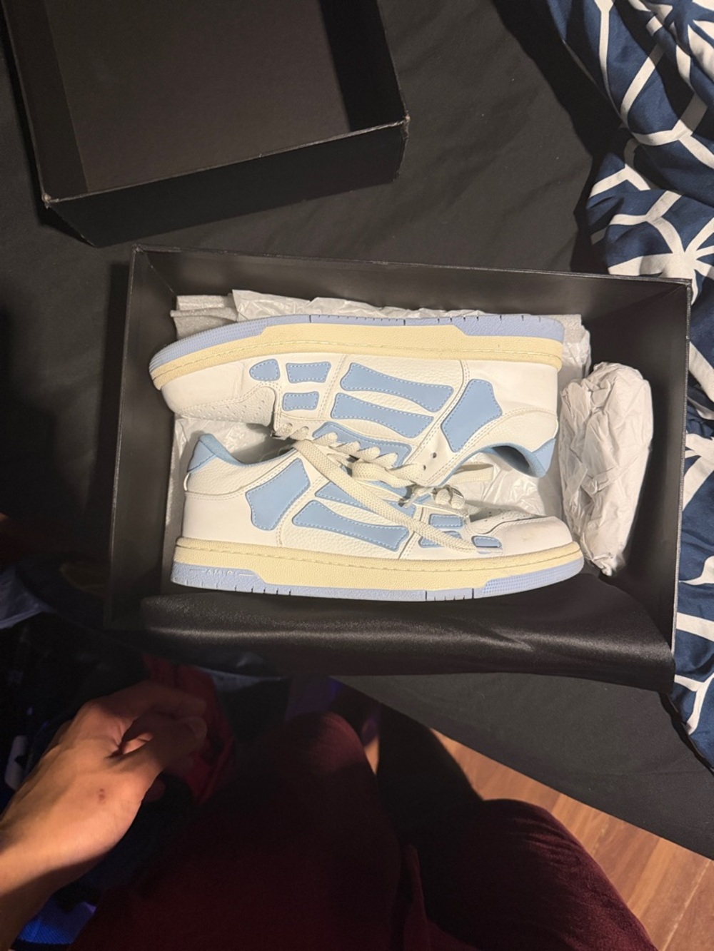 Kairi light blue Skeleton low top sneakers